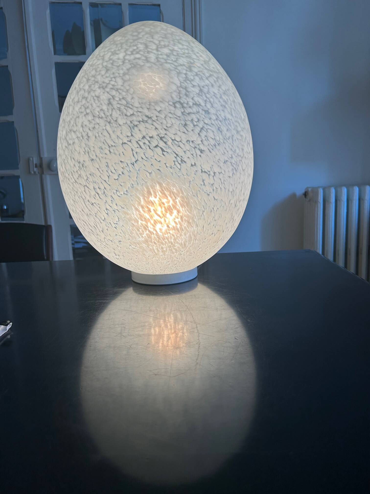 Grande lampe oeuf en verre murano 1970