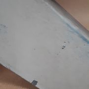 Letter of sign R metal zinc painted vintage 1950