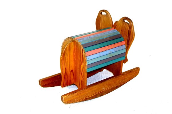 Éléphant à bascule en bois,  Suède, 1970