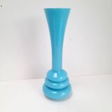 Blue opaline vase with space age rings