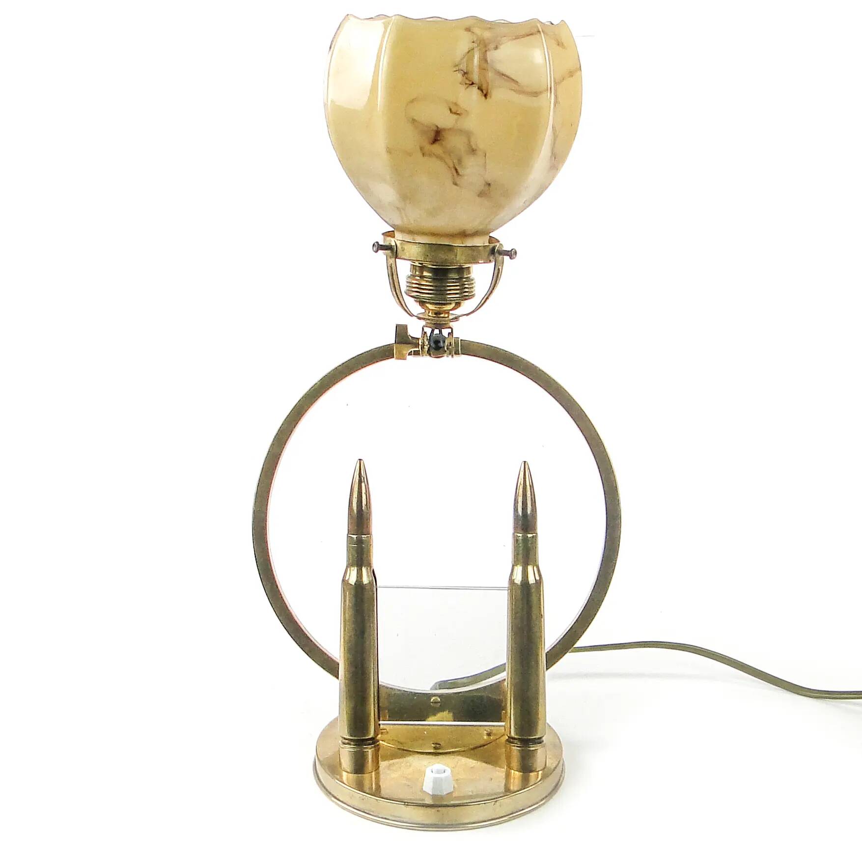 Art Deco table lamp, brass, glass, Germany, 1930s