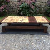 Table basse en céramique aux herbiers de style Roger Capron