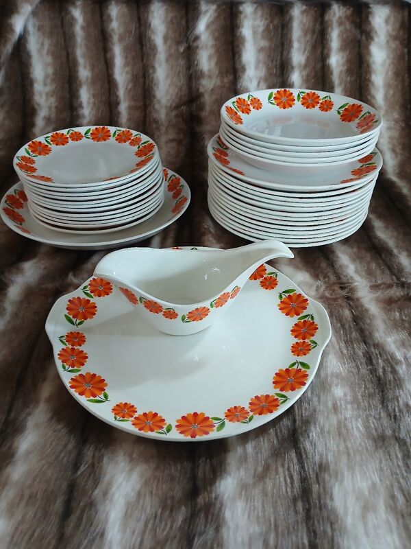 13 assiettes plates vintages Moulin des Loups