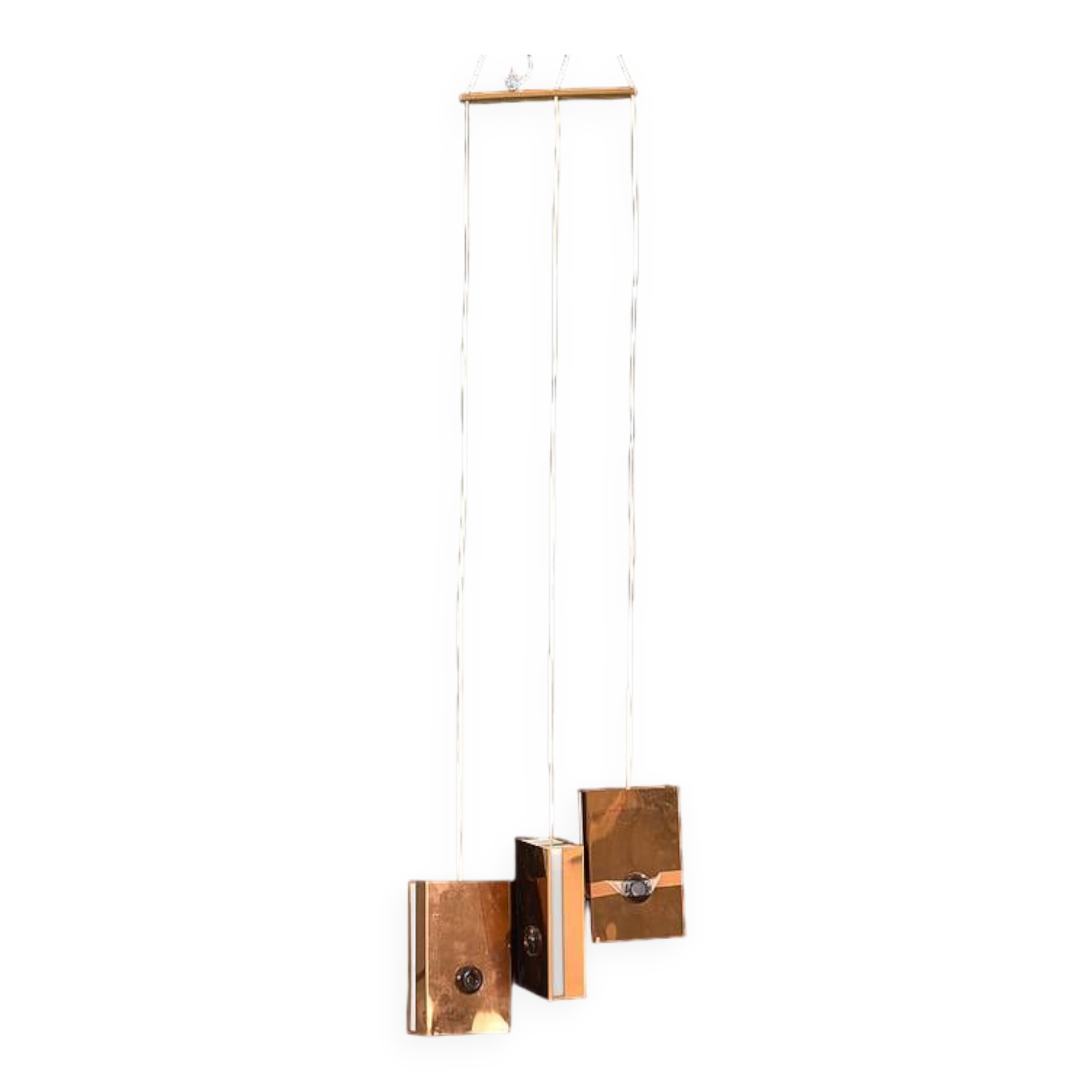 Copper and glass pendant light from the 1970s.