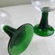2 large vintage green glasses