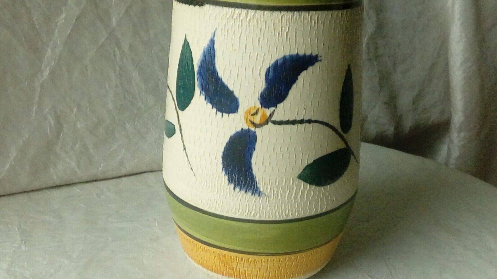 West germany ceramic vase vintage floral decor year 1960