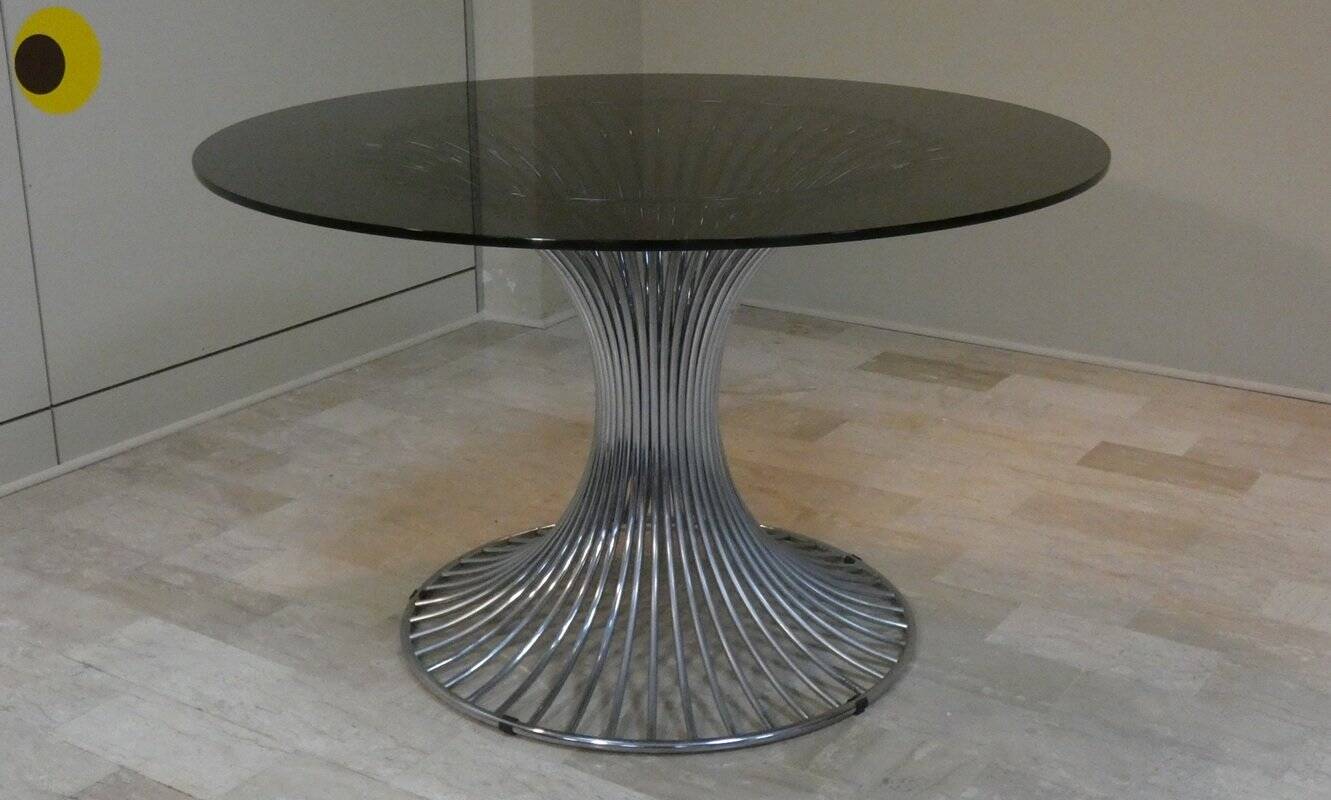 Margot chairs and Tulip dining table by Gastone Rinaldi for Rima, Italy, 1968, set of 5.