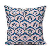 Ottoman style ikat pink / blue duck cushion cover - 50 x 50