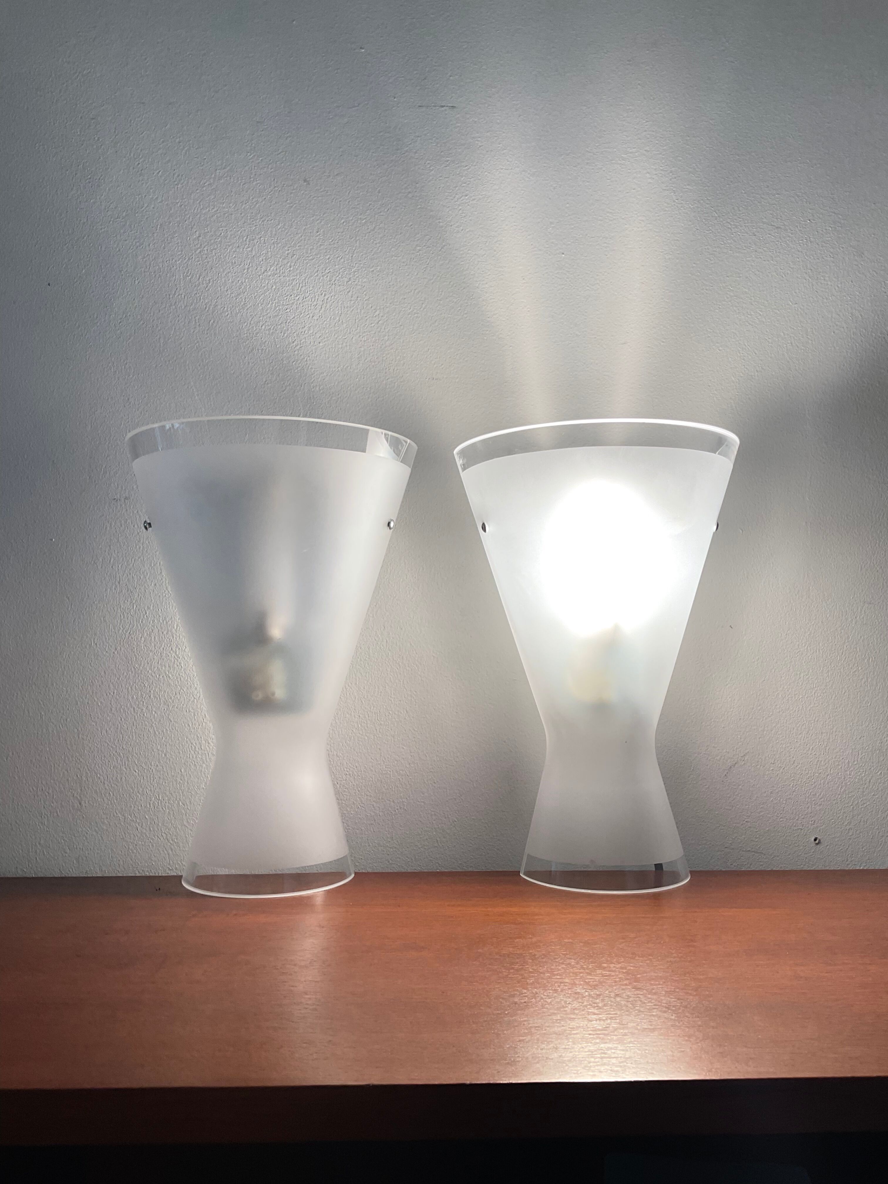 Pair of wall lamps by Lucio De Majo in De Murano glass
