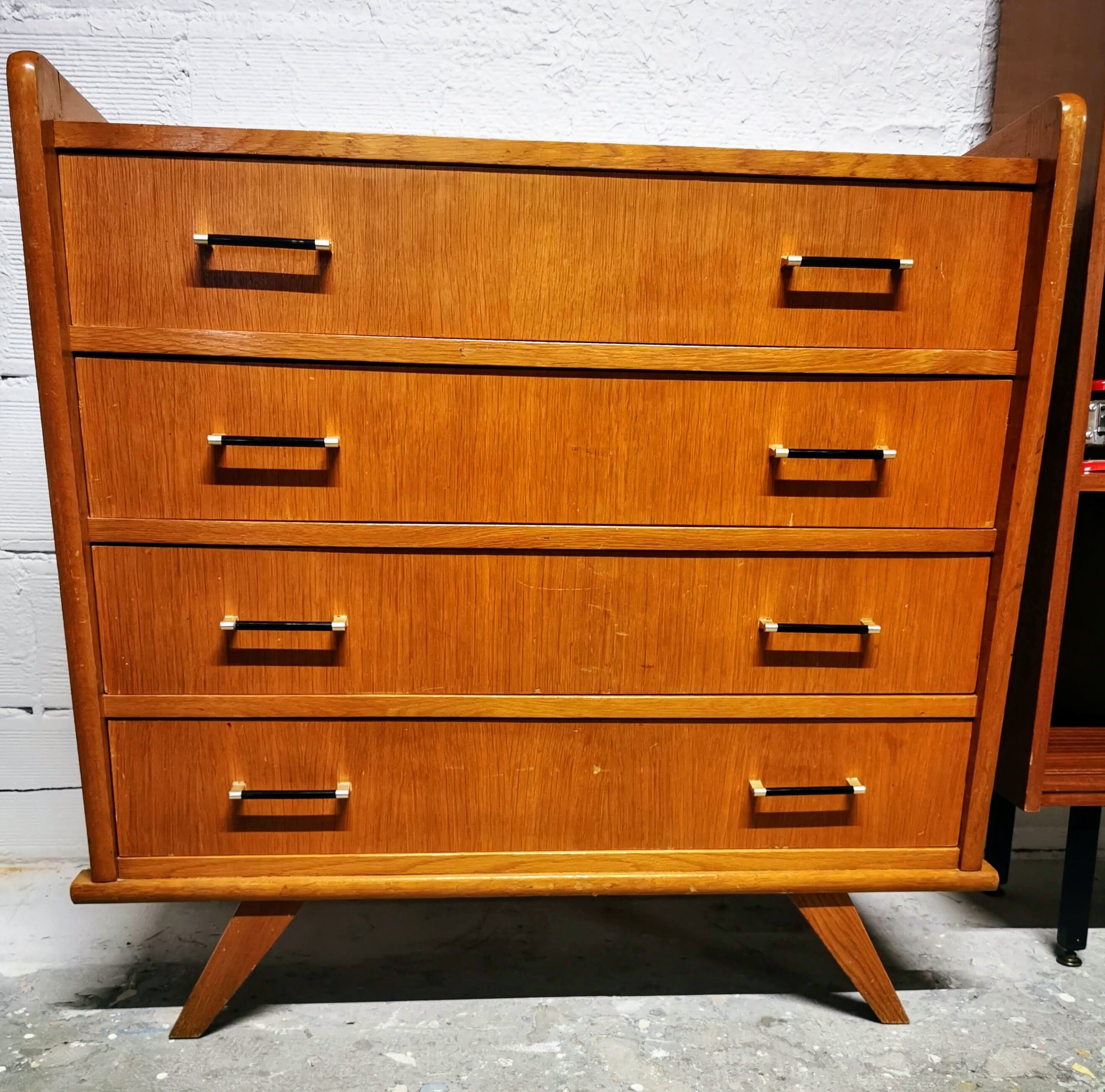 Vintage chest of drawers with compass feet