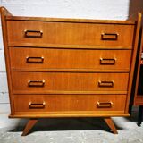 Vintage chest of drawers with compass feet