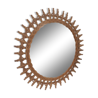 Mirror rattan sun 43x43cm