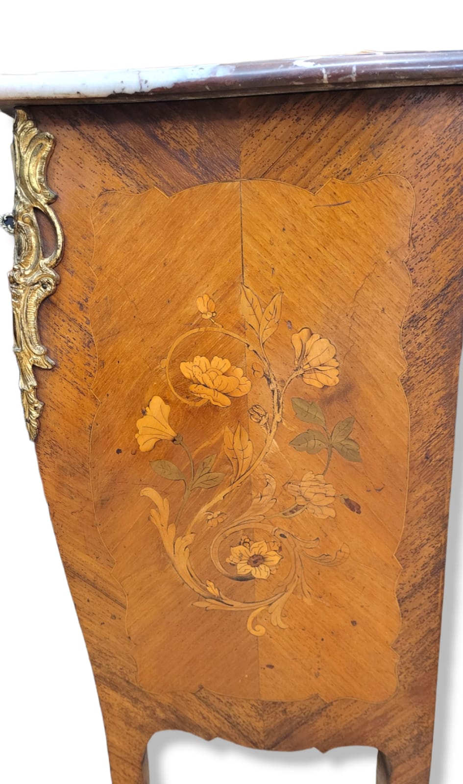 Commode style Louis xv bois et marbre