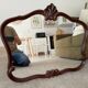 Pair of large antique Rococo style Louis XV mirrors in carved solid wood.