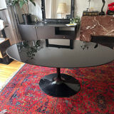 Oval black table