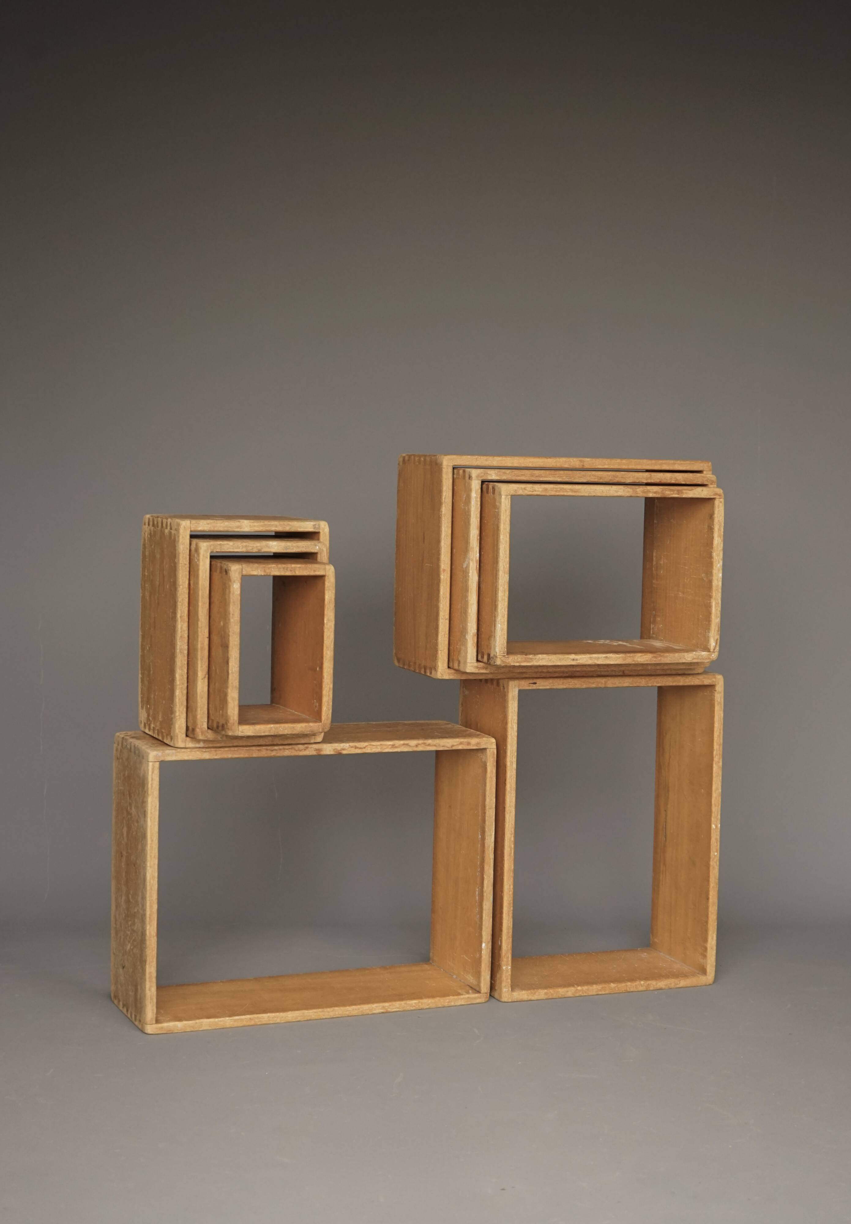 Blocs d'étagères modulaires, ensemble de 8, années 1950