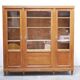 Vintage wooden glass bookcase cabinet