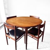 Table scandinave extensible en palissandre 4/10 pers Rosengren Hansen