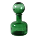 Emerald Green Glass Decanter / Genie Bottle with Stopper / Empoli / 1960s