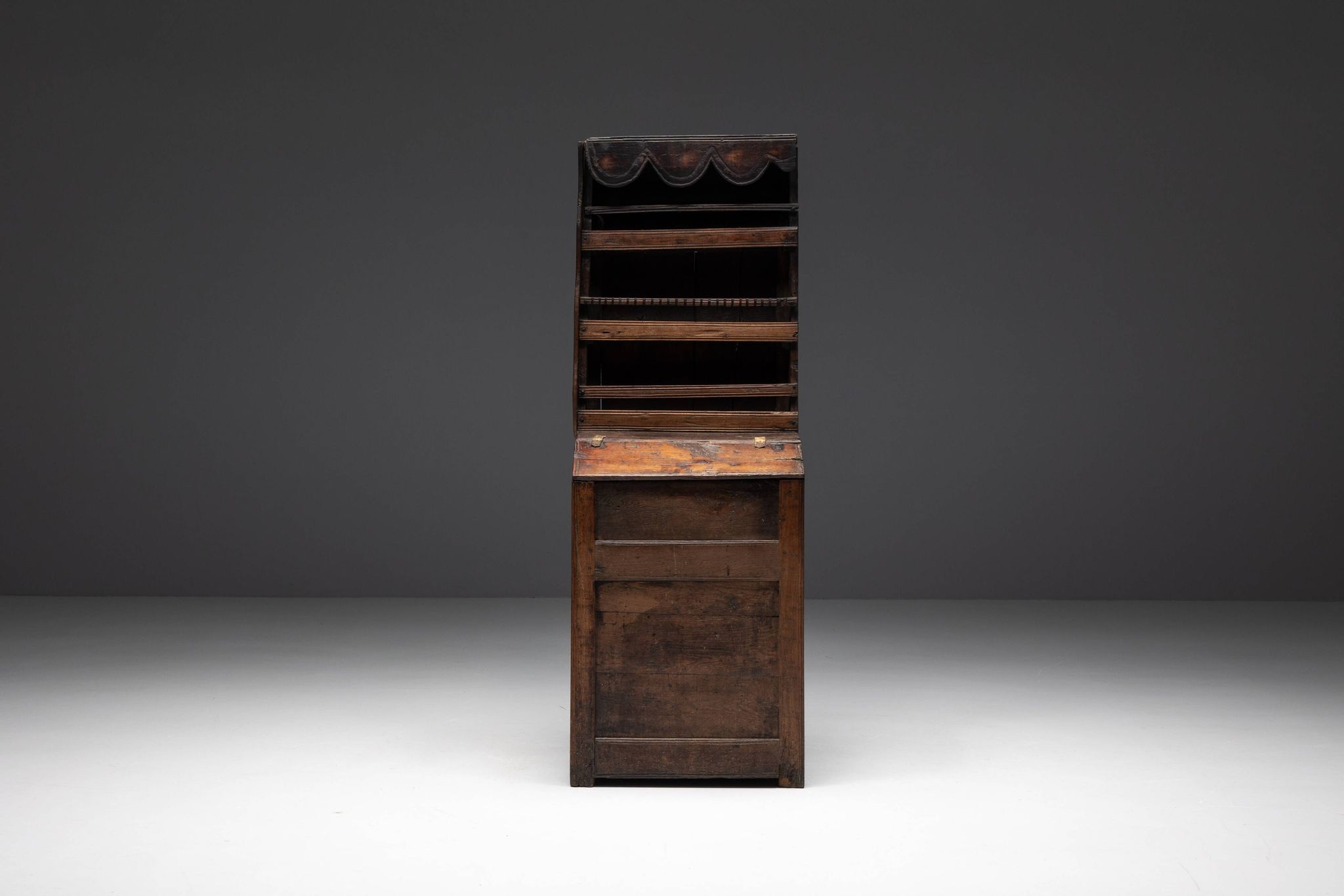 Primitive Folk Art Shelving Cupboard, France, 19th Century