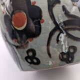 Vase ancien motif floral manufacture Karlsruhe Alfred Kusche