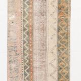2x9 Vintage Brown & Cream Turkish Runner Rug, 60x263Cm