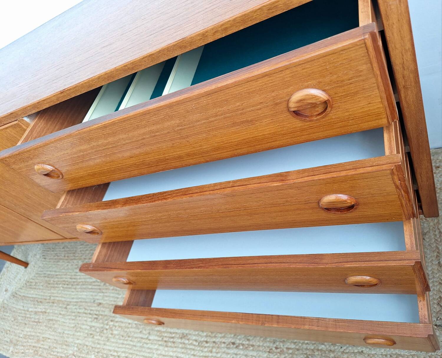 Very large vintage teak sideboard, buffet, display cabinet.
