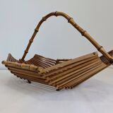 Vintage wooden and bamboo fruit basket