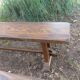 Pair of solid cherry wood farmhouse benches, 1950/60