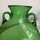 Neo-classical vase from 1960, Italian work in blown green bubble glass.