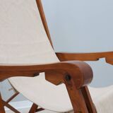 Mid century F.lli Castelli folding deck chair 1940s