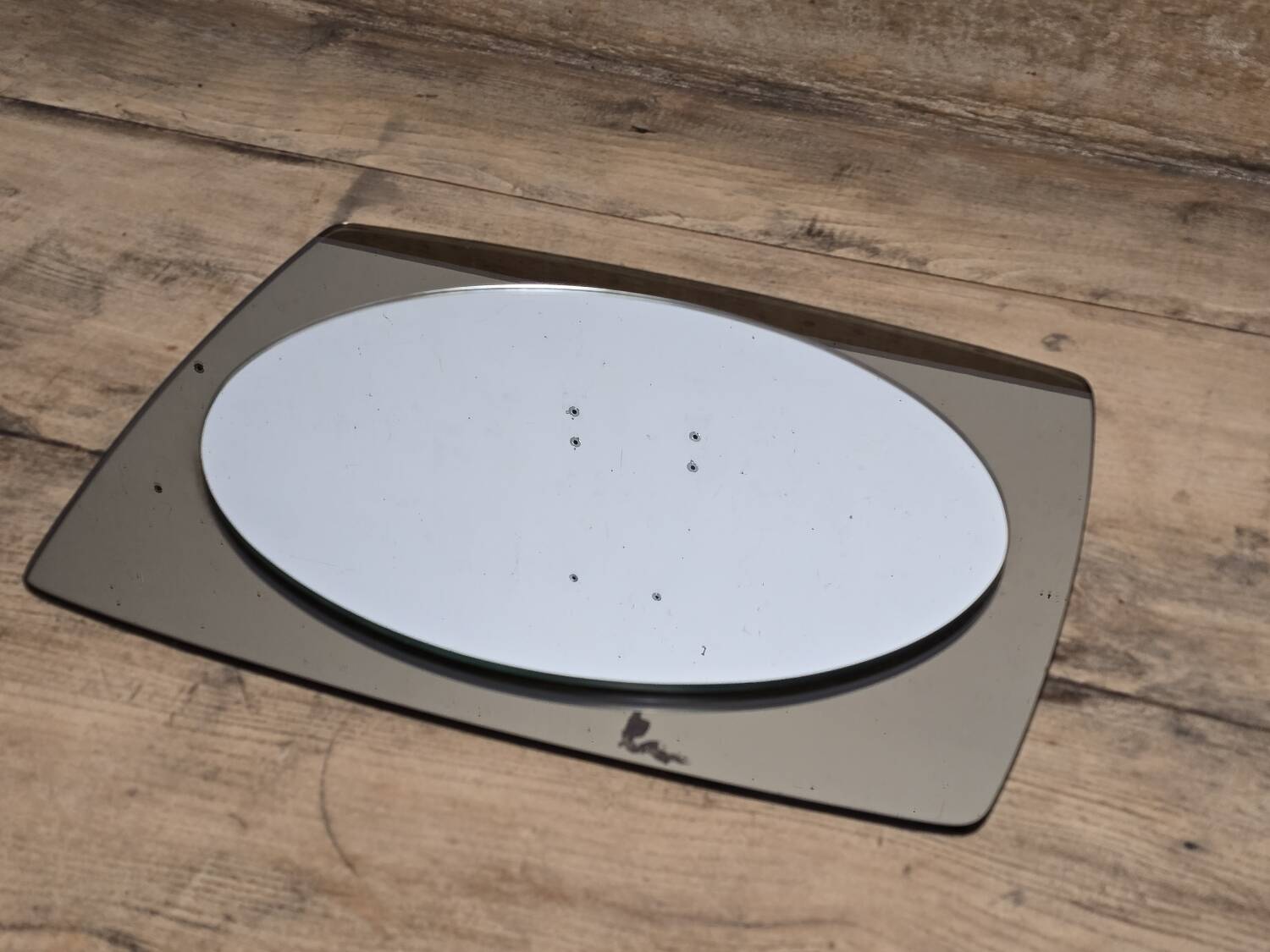 White glass and smoked glass mirror Italy