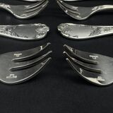 Lot de 12 fourchettes à huîtres Christofle modèle Marly – neuves sous blister, boîte d’origine scellée