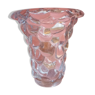 Vase cristal, "nid d'abeille"