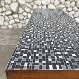 Mid-century teak coffee table with graphic motif, Germany 1950-60