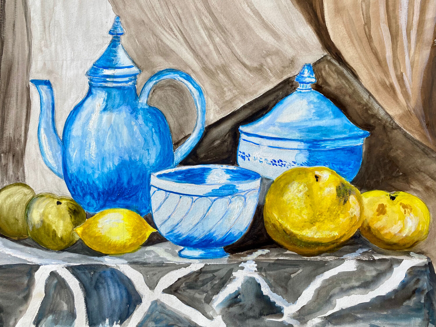Dessin aquarelle nature morte