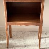 Table de chevet en bois et blanc vintage