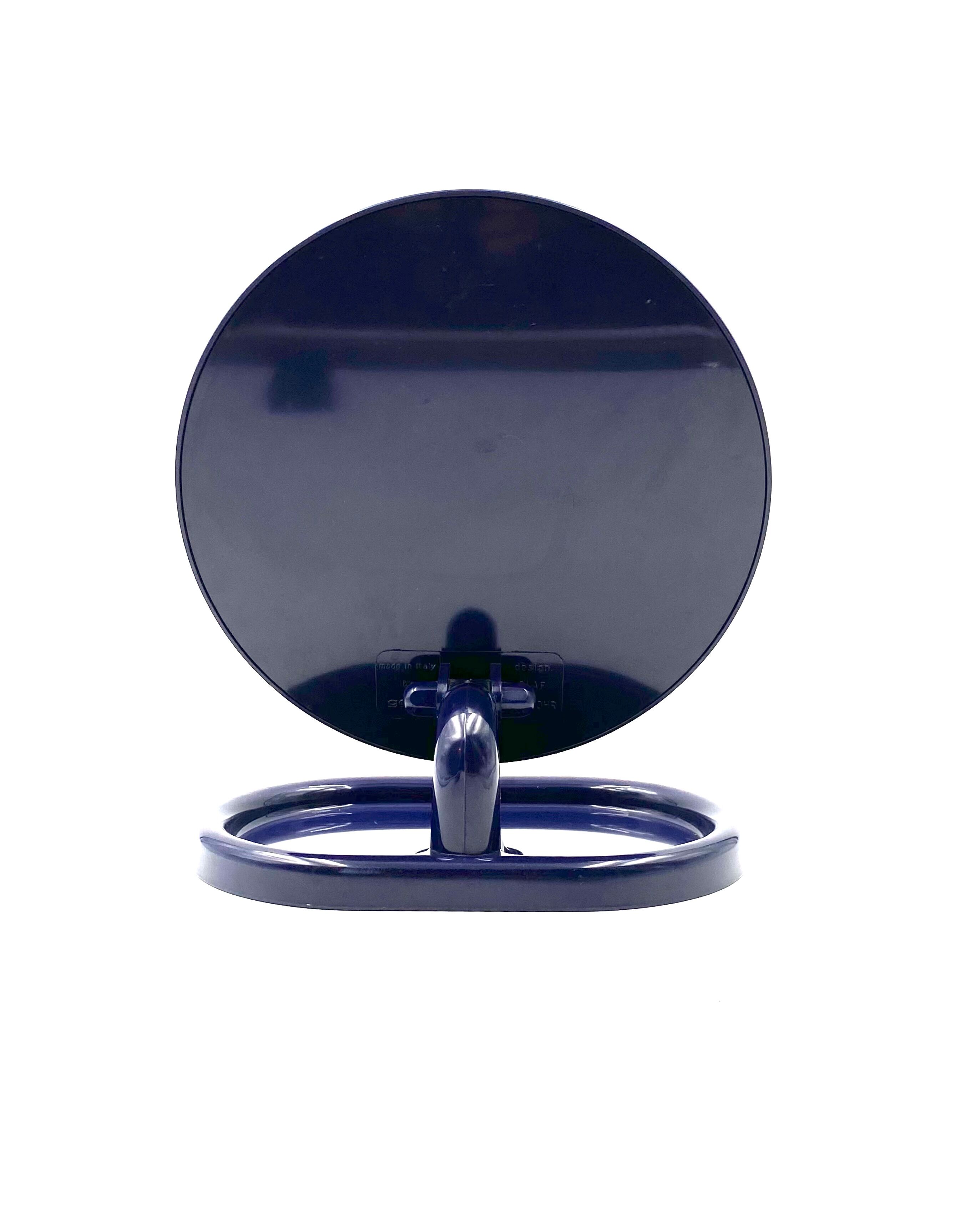 Olaf von Bohr, Blue Table Mirror, Gedy Italy, ca. 1970