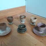 Mismatched stoneware egg cups
