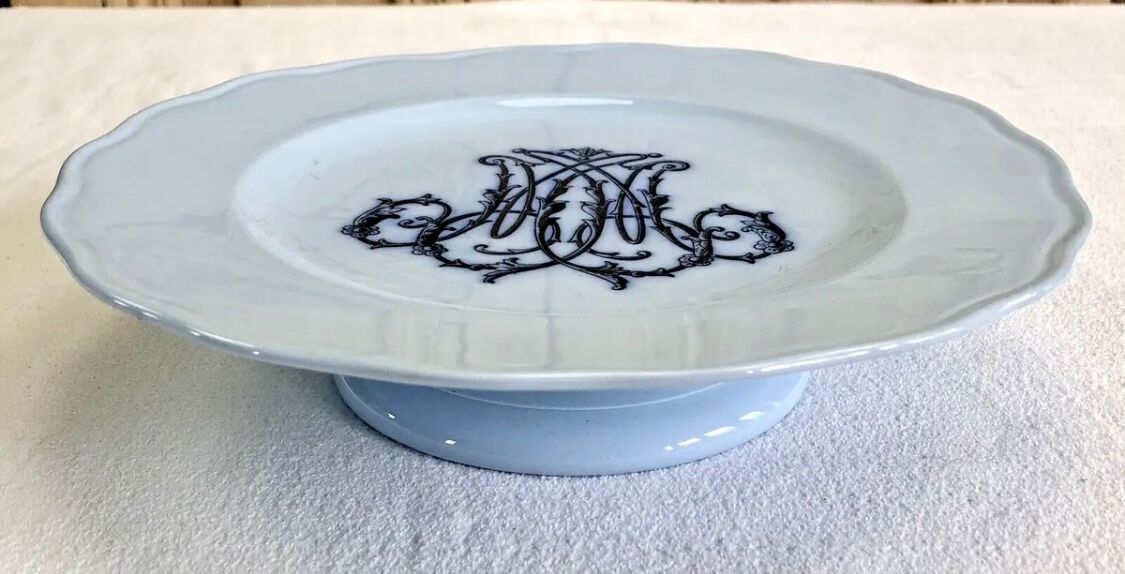 Old large oval dish Brown Westhead Moore & co monogram XIX