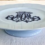 Ancien grand plat ovale Brown Westhead Moore & co monogramme XIX