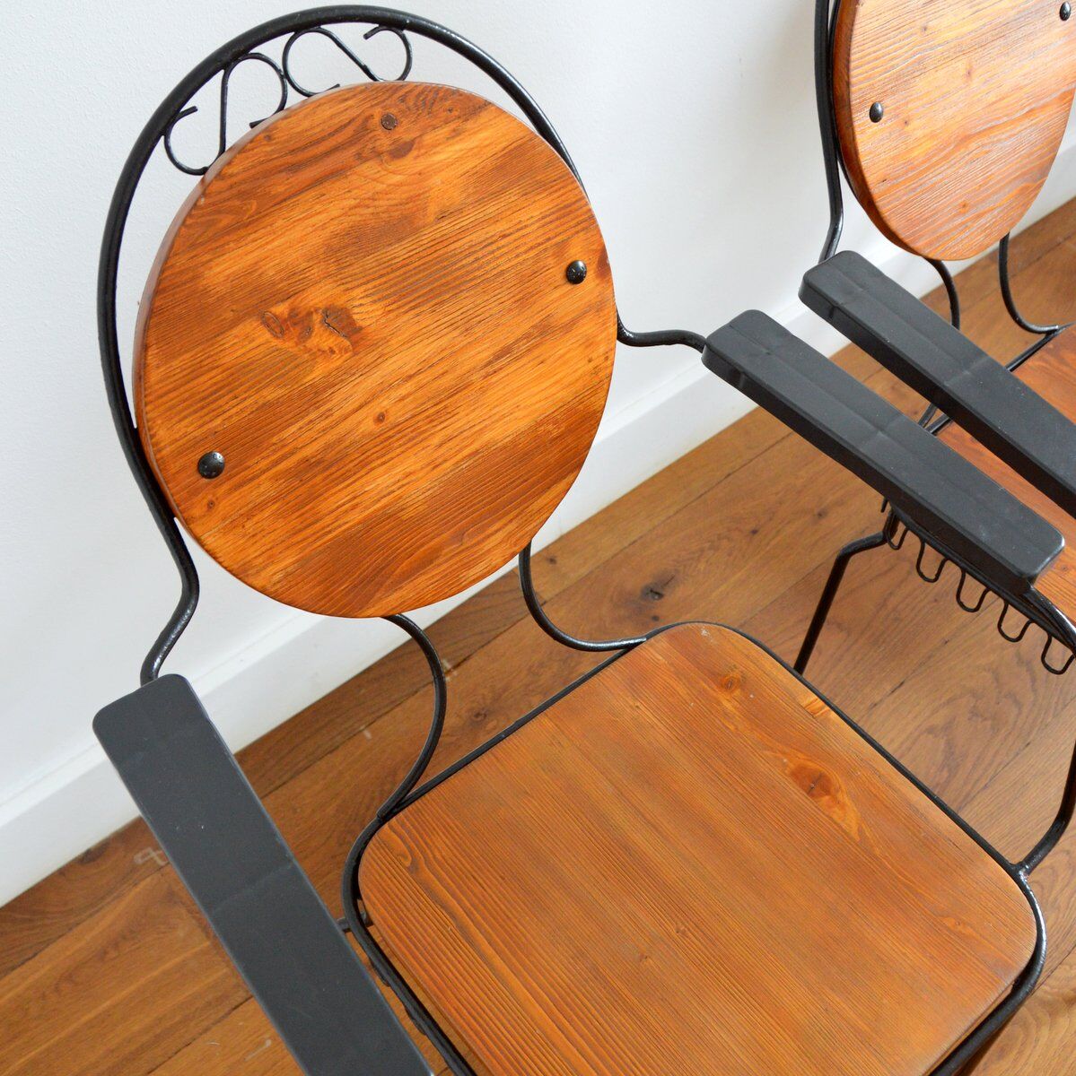 Suite of 4 vintage garden chairs 1950s