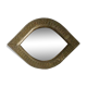 Moroccan mirror in chiseled metal, eye shape, 70s-80s