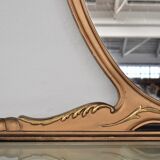 Mahogany, Pearwood, Brass & Marbled Back-Lacquered Glass Top Sideboard with Mirror from F.lli Rigamo