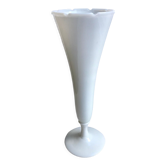White serrated opaline vase 60s