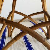Table basse vintage en rotin et bambou