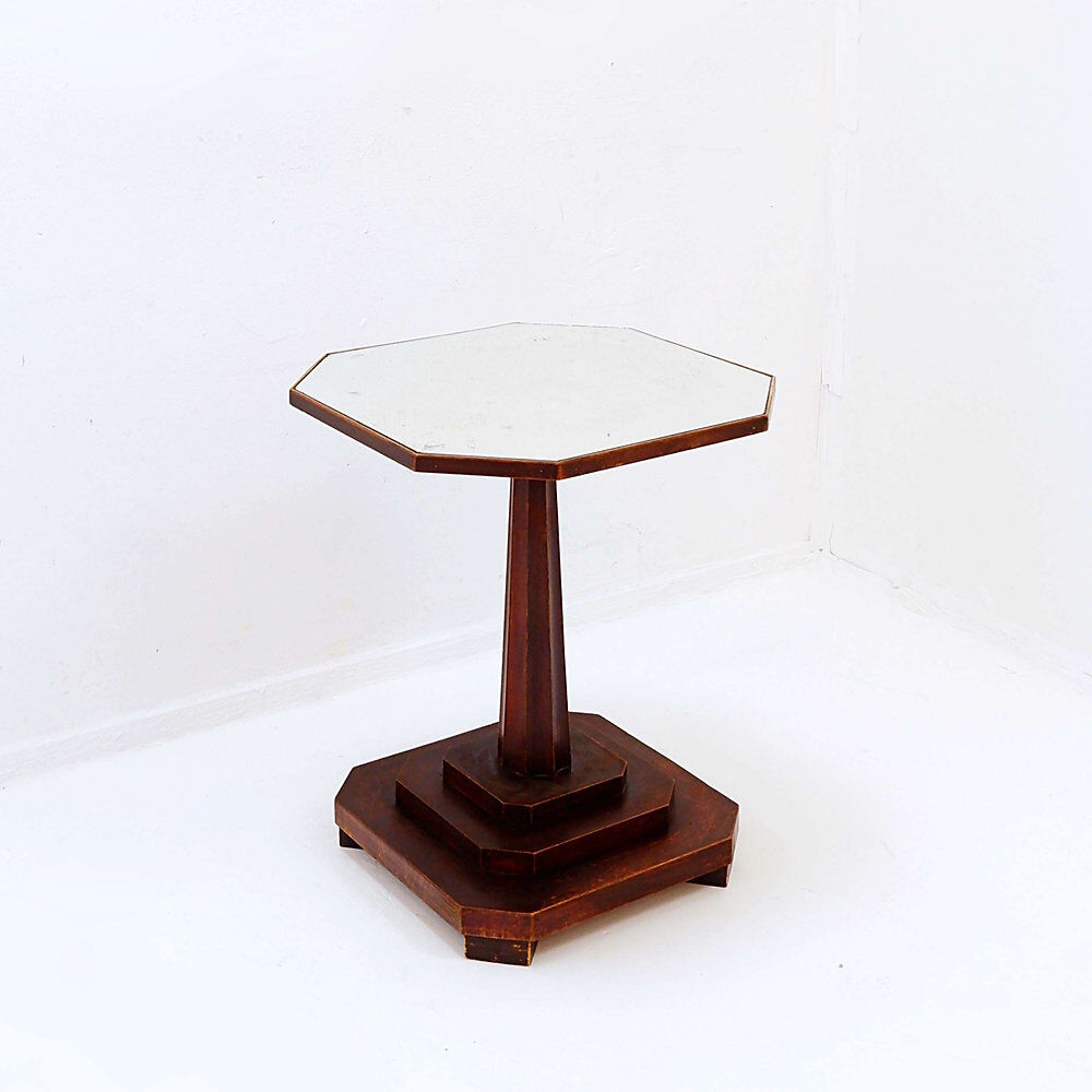 Table piédestal octogonale art déco française - années 1930