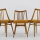 1960s Antonin Suman Oak Chair, Set of Three