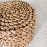 French Mediterranean Low Rope Stool by Audoux Minet, 1940s