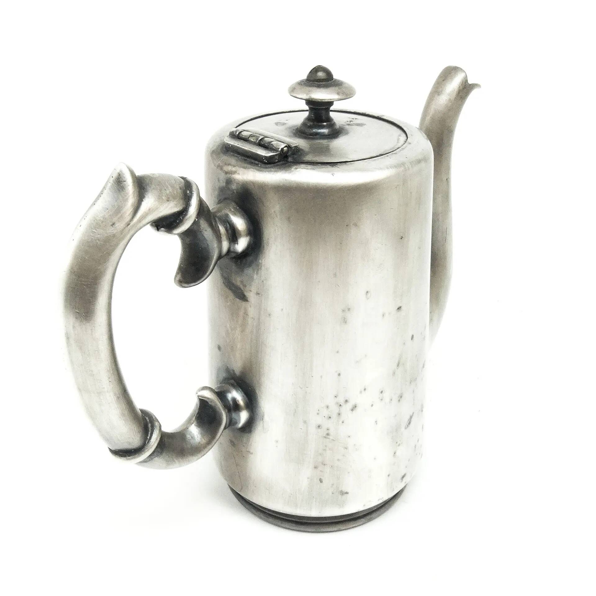 Hotel coffee pot, Eclecticism, silver-plated brass, Poland, 1920s.